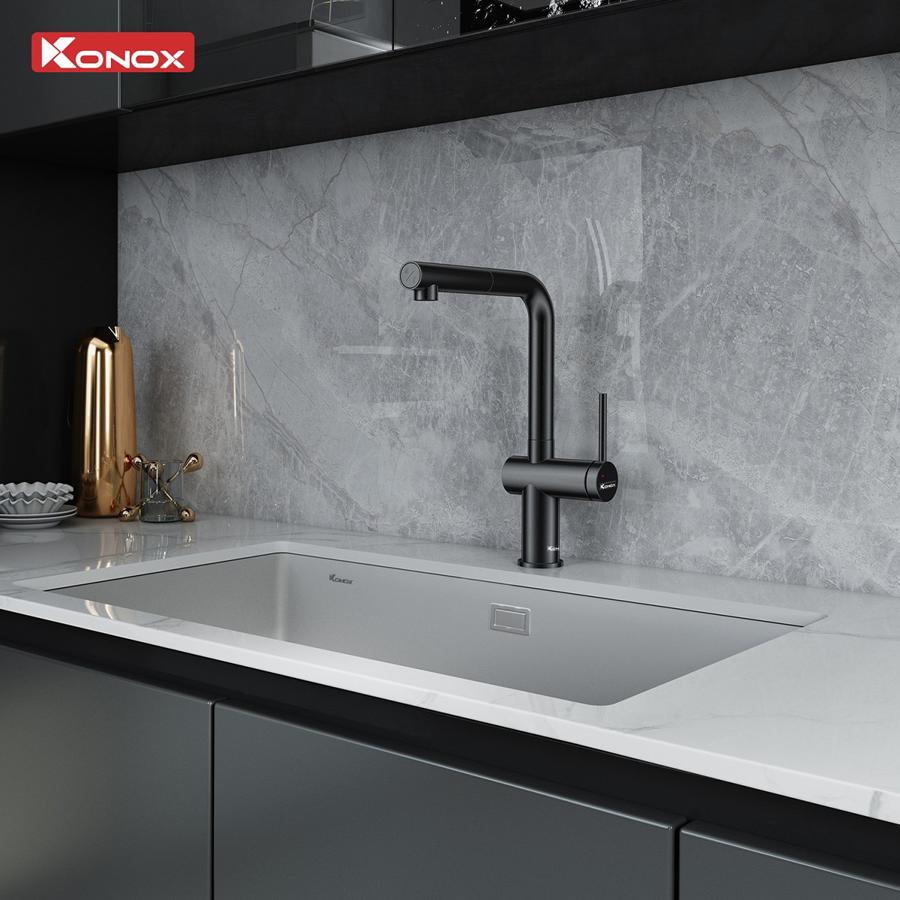 Phối và lắp đặt vòi Konox Stream Smart Gun Metal