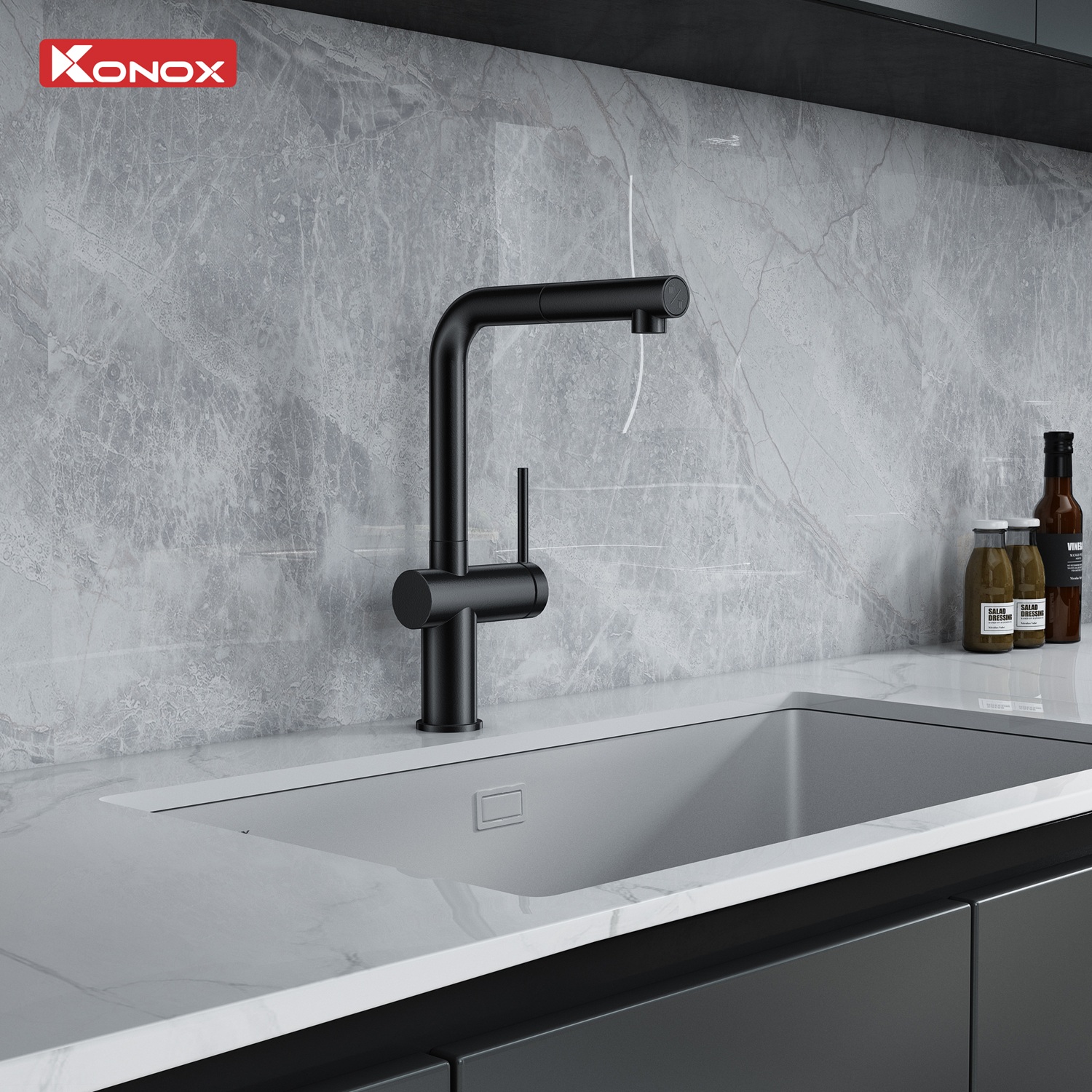 Sử dụng và vệ sinh vòi rửa bát Konox Stream Smart Gun Metal