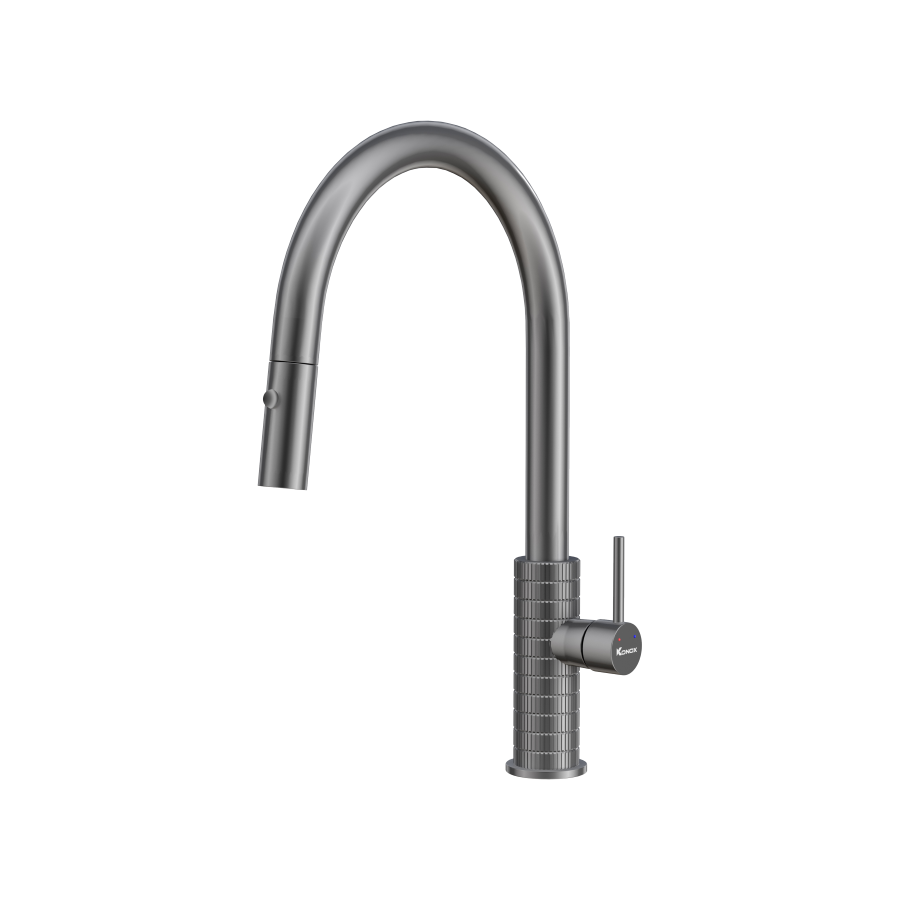 Vòi rửa bát dây rút Konox Venice Gun Metal – cổ điển pha hiện đại