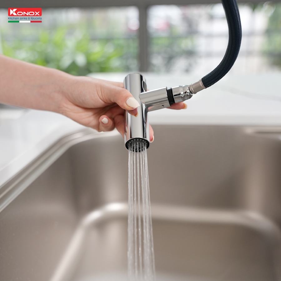Vòi rửa bát dây rút Volta Nickel - ảnh 4