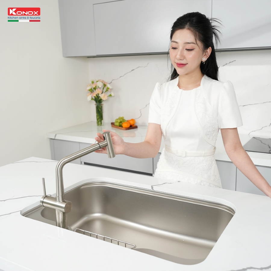 Vòi rửa bát dây rút Volta Nickel - ảnh 5