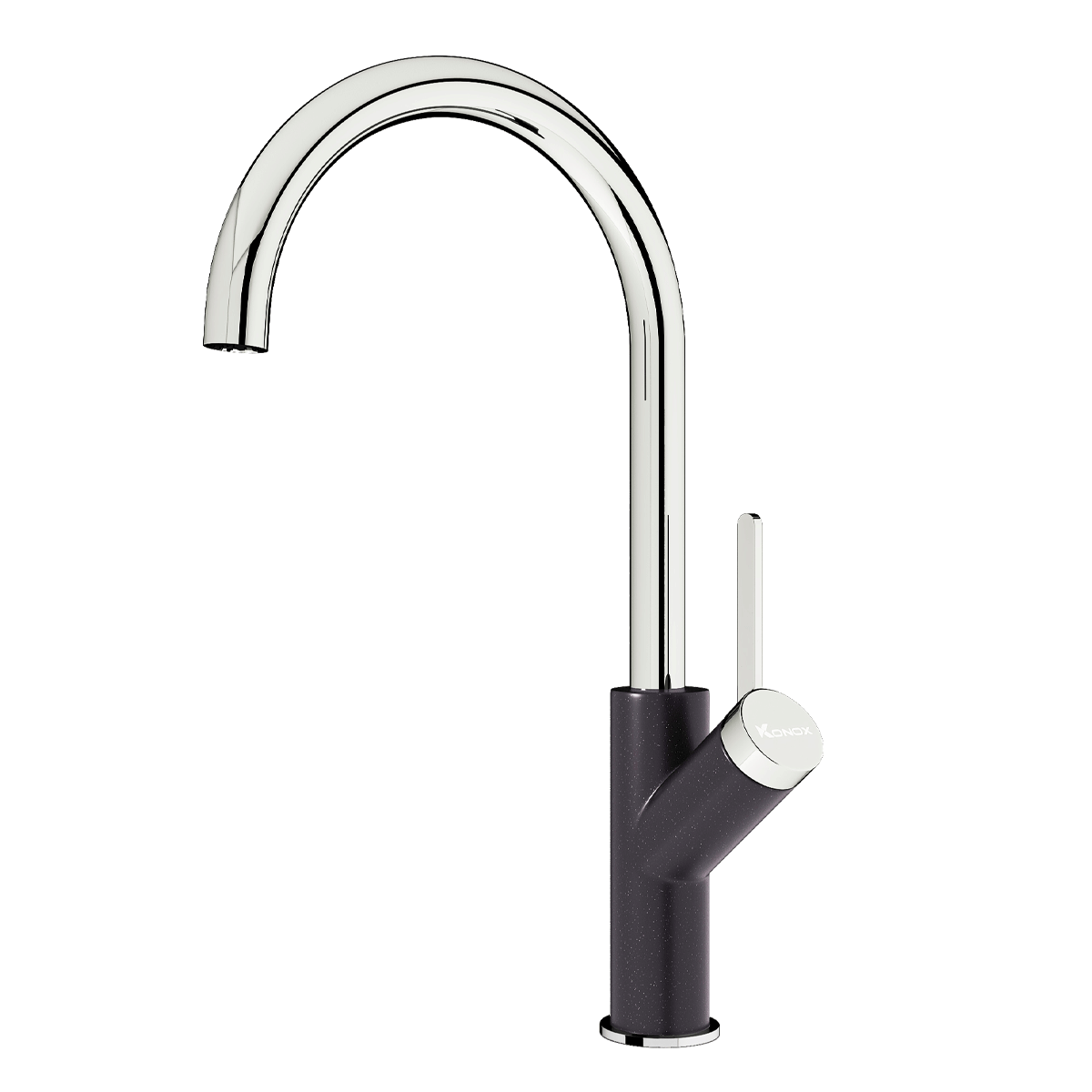 Vòi rửa bát nóng lạnh Konox Modo Black – thân cao 400 mm vân đá đen