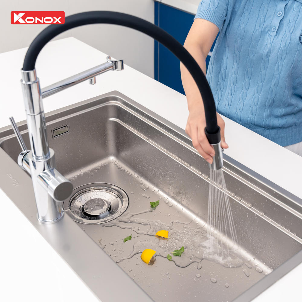 Vòi rửa bát thân mềm 3 đường nước Combi Chrome - ảnh 6
