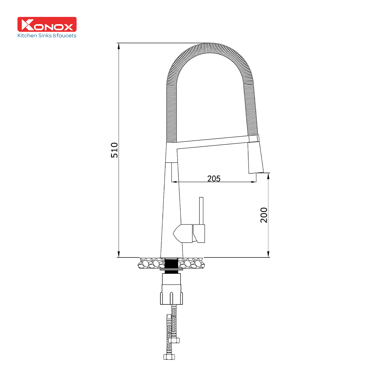 Vòi rửa bát thân mềm KN1909 - ảnh 2