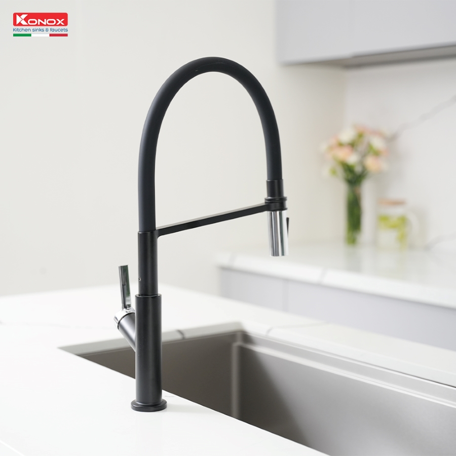 Sử dụng và bảo quản vòi rửa bát Konox Tema Black