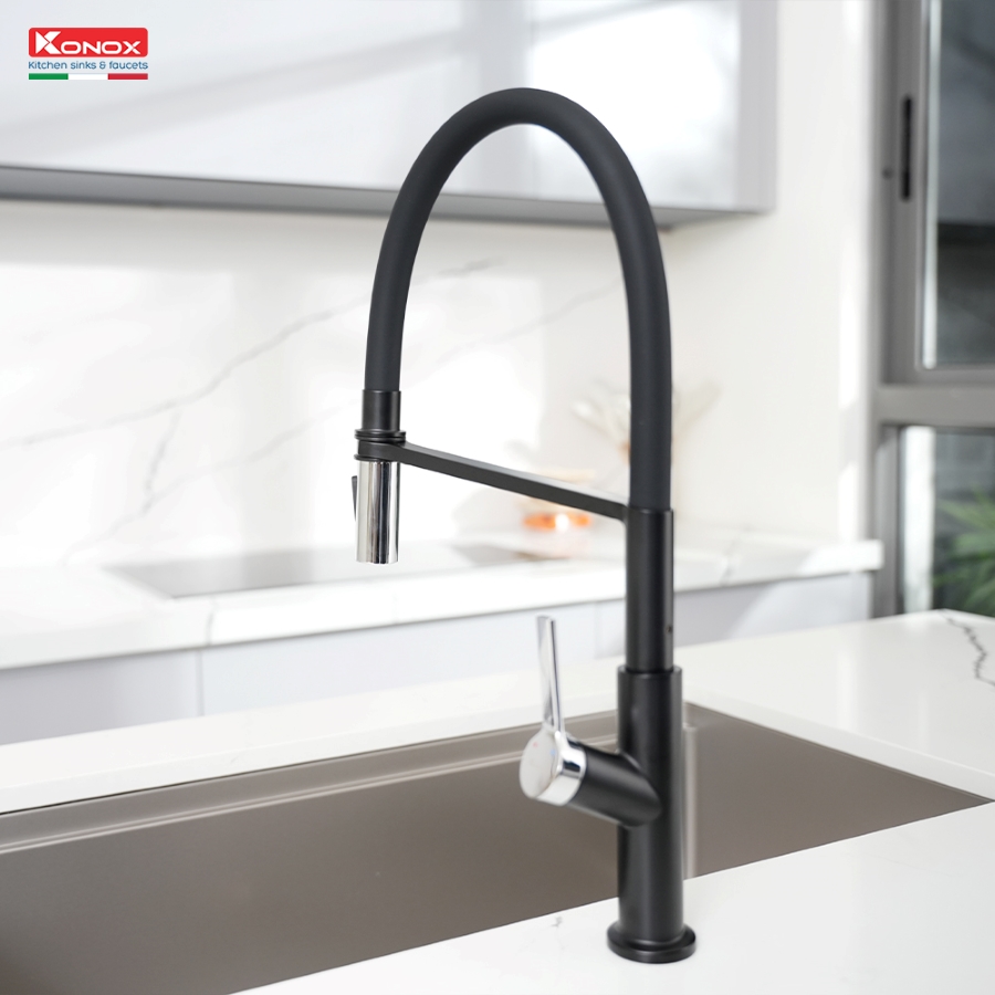 Vòi rửa bát thân mềm Tema Black - ảnh 6