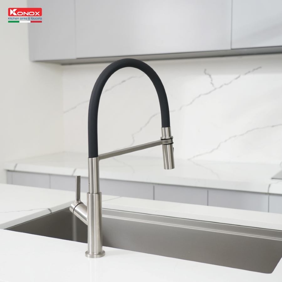 Sử dụng và bảo quản vòi rửa bát Konox Tema Nickel